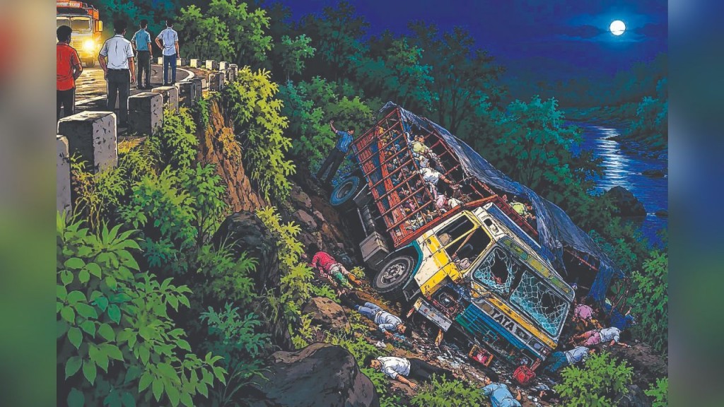 Memorial remembrance of the tragic 1968 Kankavli truck accident near Gad River in Sindhudurg that killed 54 people travelling for a bhajan programme.